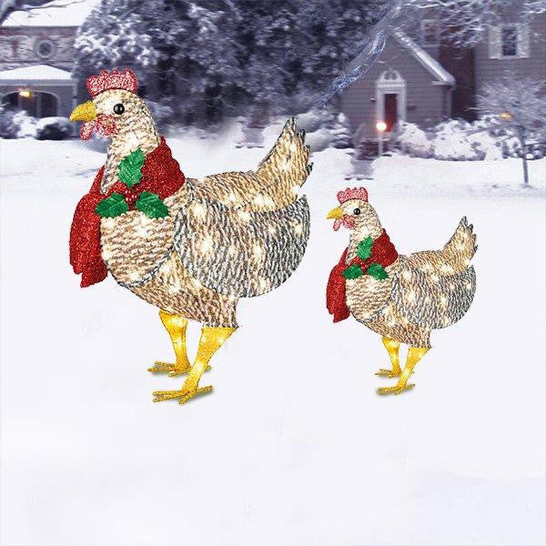 Poule Décorative Lumineuse Avec Écharpe