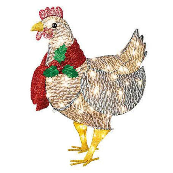 Poule Décorative Lumineuse Avec Écharpe