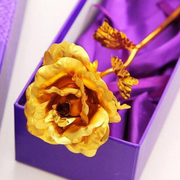 Rose Éternelle Plaqué Or 24 Carat, Signe de Votre Amour Éternel