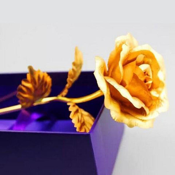 Rose Éternelle Plaqué Or 24 Carat, Signe de Votre Amour Éternel