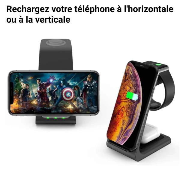 Socle De Chargement Sans Fil 3-en-1