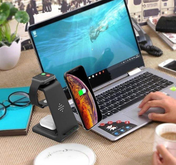 Socle De Chargement Sans Fil 3-en-1