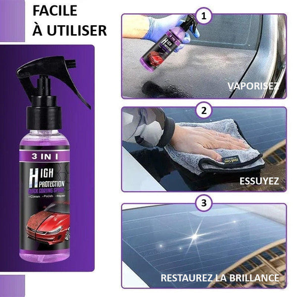 Spray Voiture Brillance Longue Durée 3-en-1 Haute Protection