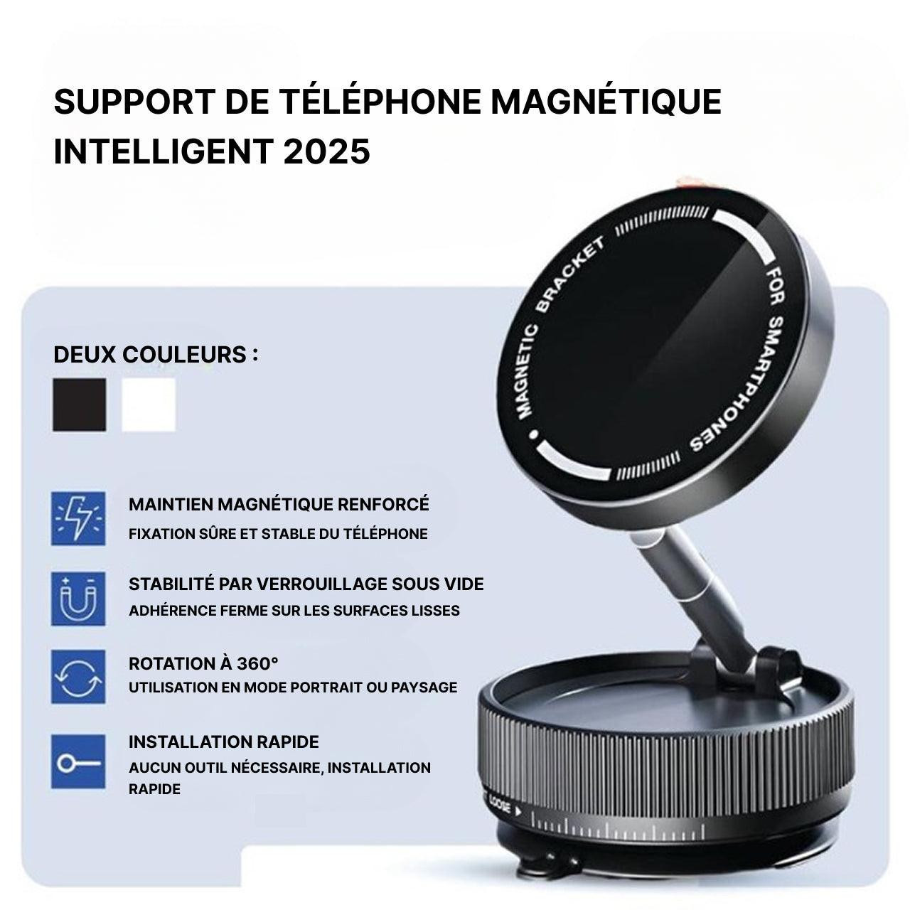 Support Magnétique Téléphone Voiture Avec Ventouse