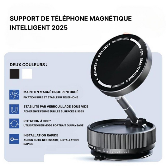 Support Magnétique Téléphone Voiture Avec Ventouse