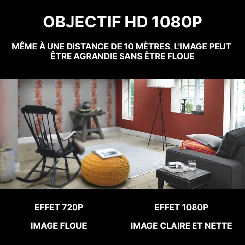 Mini Caméra WIFI 1080P HD - Vision Nocturne Intégrée