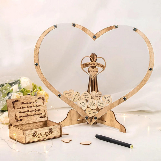 Livre d'Or Coeur En Bois - WeddingHeart™