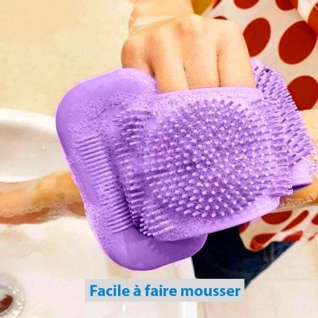 Longue Brosse de Bain Double Sens en Silicone