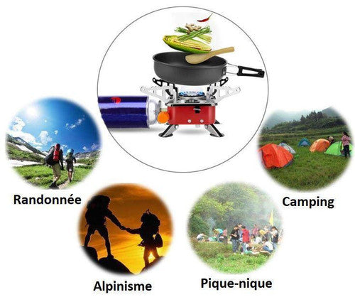 Réchauds de Camping à Gaz Portable Brûleur de Cuisinière Pliable Ultra-léger