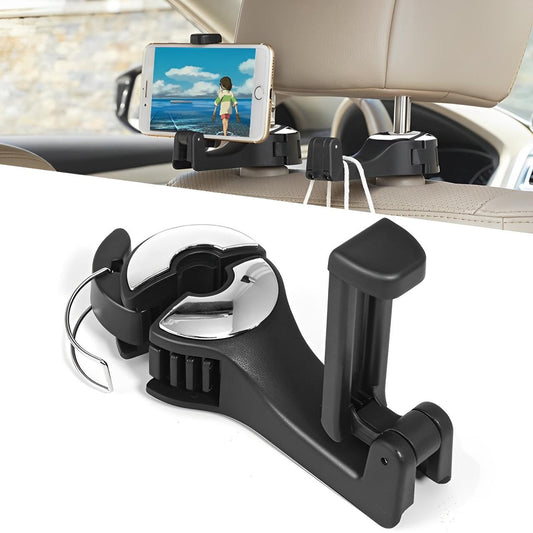 Support Téléphone Voiture 2-en-1 avec Crochet Intégré