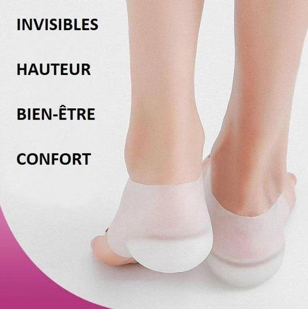 Chaussettes invisibles Rizzsoles Hauteur Max - Coussinets de talon épais  antidérapants - 2,5/3,5 cm - Pour homme et femme : : Mode