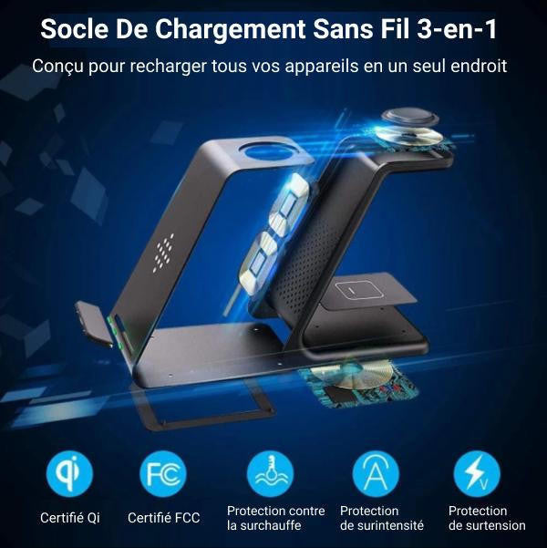 Socle De Chargement Sans Fil 3-en-1